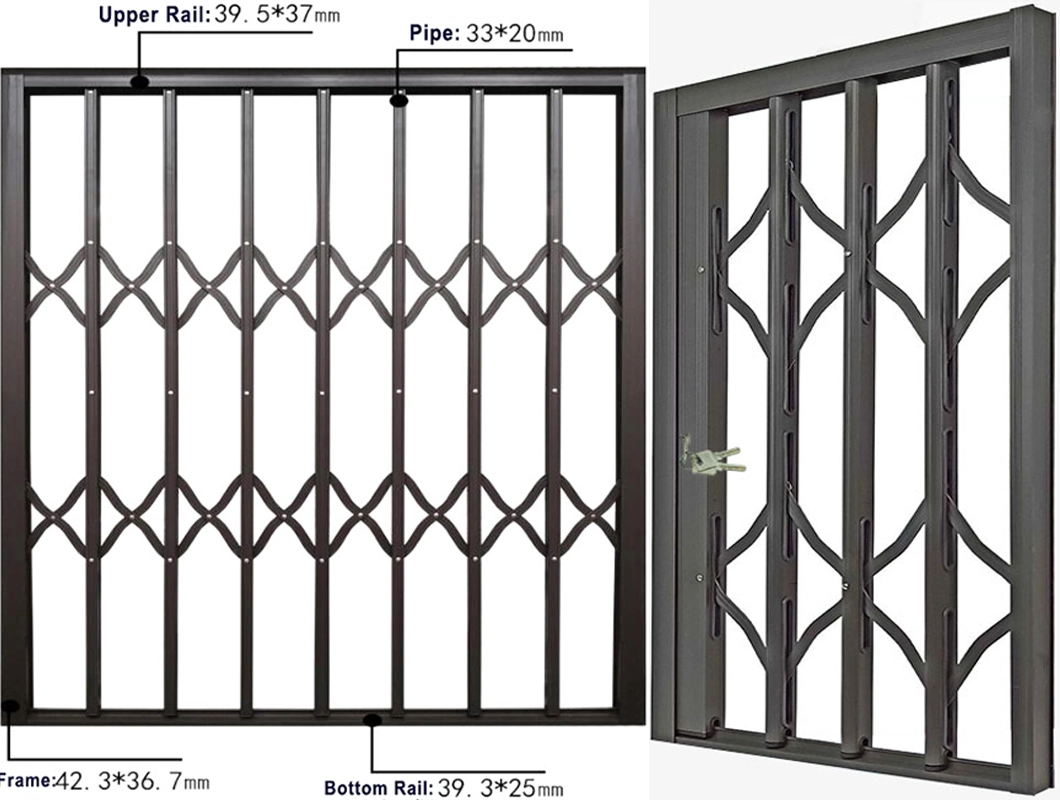 French Aluminum/PVC Steel Window Grill Design